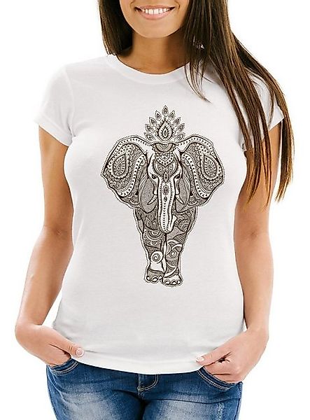 Neverless Print-Shirt Damen T-Shirt Mandala Elefant Elephant Boho Ethno Sli günstig online kaufen