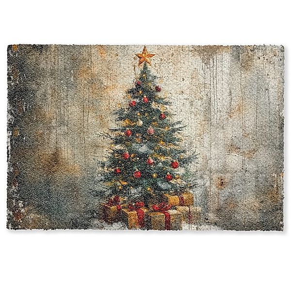MuchoWow Fußmatte Weihnachtsbaum - Vintage - günstig online kaufen