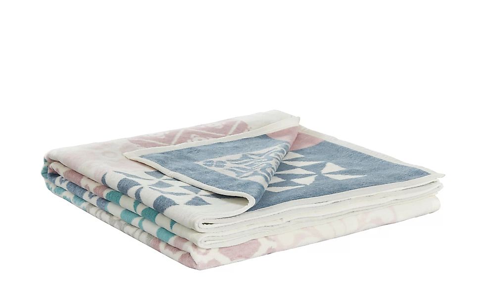 Jacquard Wohndecke - weiß - 100% Polyester - 220 cm - Sconto günstig online kaufen