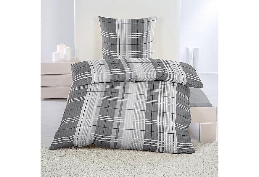 Casa Colori Bettwäsche Casa Colori, Seersucker, 2 teilig, anthrazit grau ka günstig online kaufen