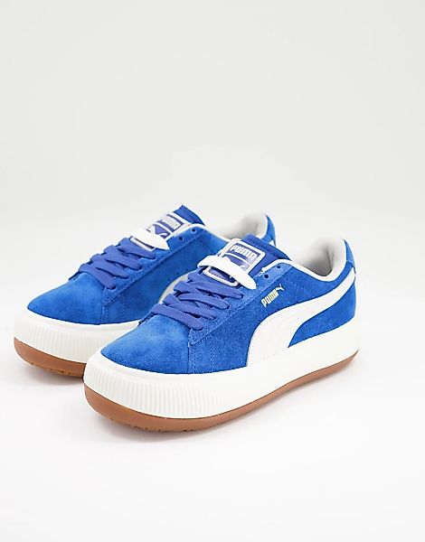 PUMA – Mayu – Sneaker aus Wildleder in Blau und Weiß günstig online kaufen