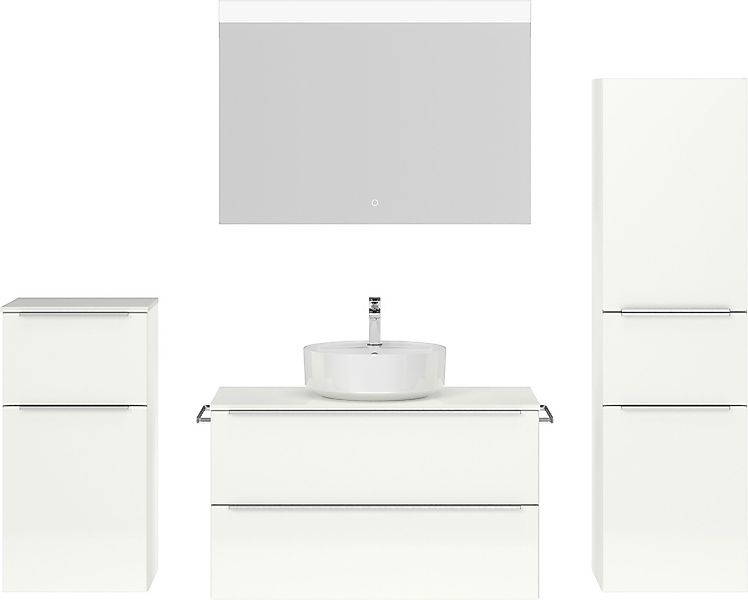 nobilia Badmöbel-Set "Alvene", (4 St., vormontiert, mit Soft-Close), Hochgl günstig online kaufen