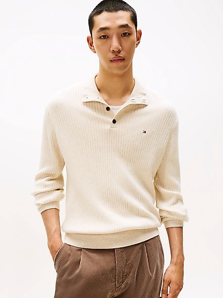 Tommy Hilfiger Troyer "PIMA CASH STRUCTURE MOCK", Rippbündchen am Kragen, Ä günstig online kaufen