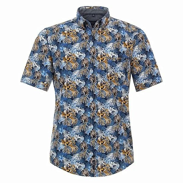 CASAMODA Kurzarmhemd Große Größen Kurzarmhemd florales Muster blau-beige Ca günstig online kaufen