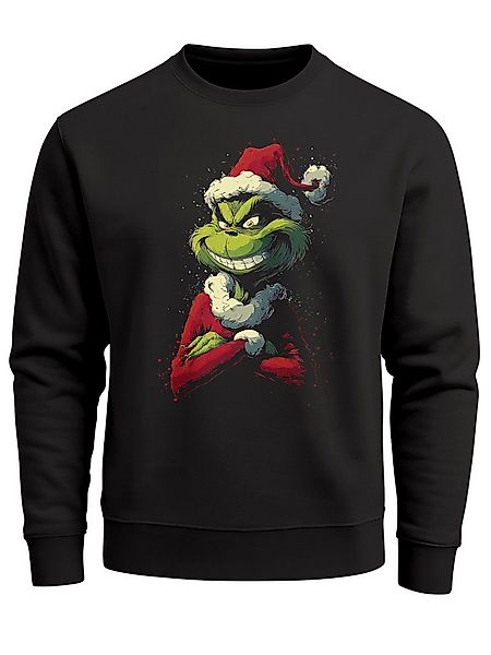 MoonWorks Sweatshirt Sweatshirt Herren Weihnachtspullover Aufdruck Anti Wei günstig online kaufen