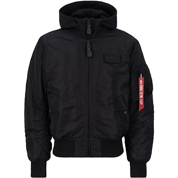 Alpha  Herren-Jacke MA-1 Zip Hood Back Print - black/white günstig online kaufen