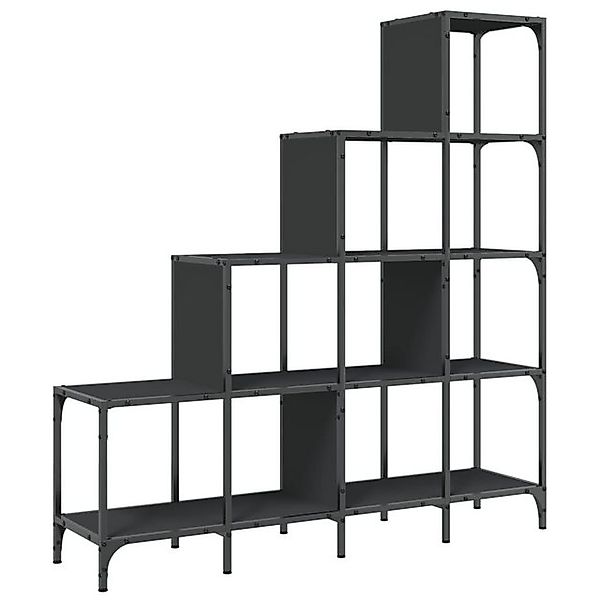 vidaXL Bücherregal Bücherregal Schwarz 122x30x132 cm Holzwerkstoff und Meta günstig online kaufen