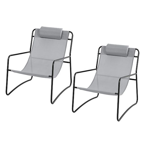 Svita Sveio 2er Set Outdoor Relaxsessel Gartenstuhl Mit Kissen Liegestuhl H günstig online kaufen