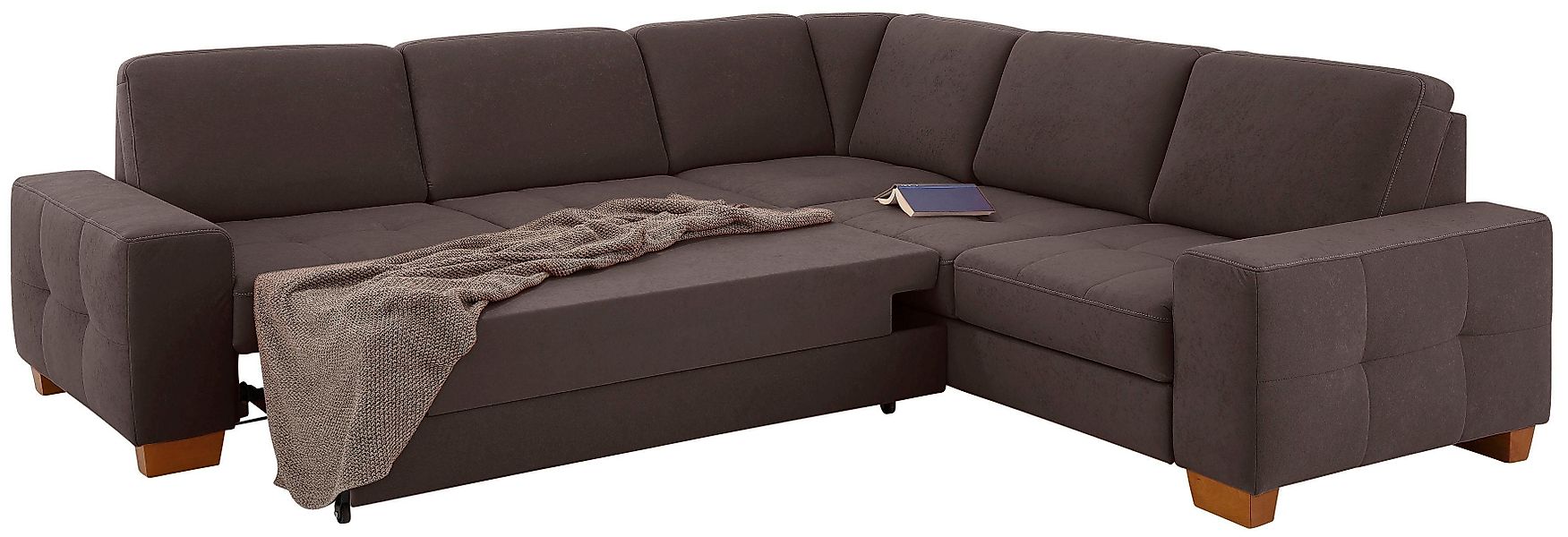 Home affaire Ecksofa "Puccini L-Form" mit Federkern, Sitztiefenverstellung, günstig online kaufen