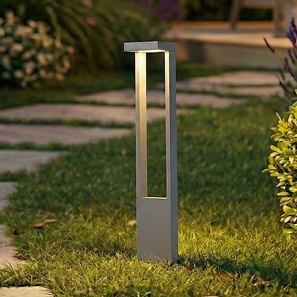 Lindby LED-Wegeleuchte Lonete, grau, Höhe 65 cm, IP65 günstig online kaufen