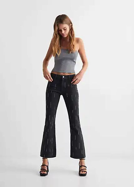 Strassverzierte Flared-Jeans günstig online kaufen