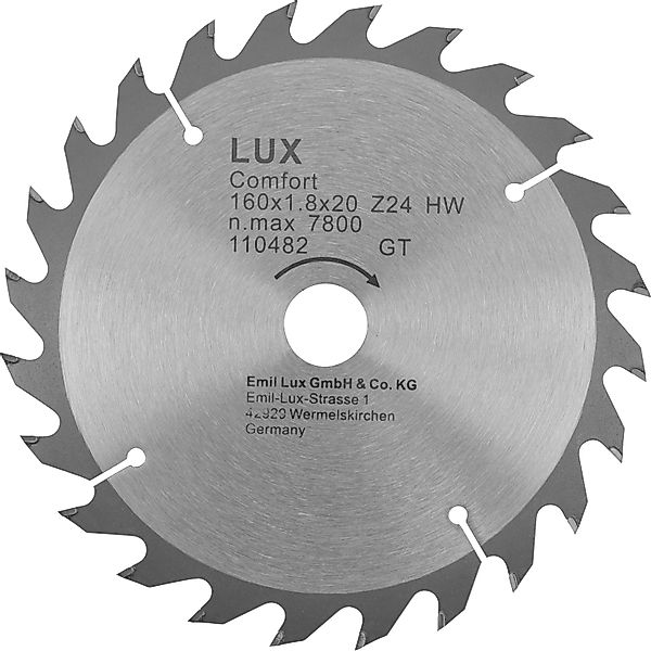 LUX-TOOLS HM-Kreissägeblatt 160 mm x 20 mm 24 Z günstig online kaufen