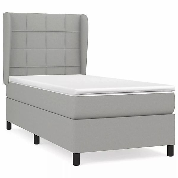 vidaXL Boxspringbett Boxspringbett mit Matratze Dunkelgrau 90x200 cm Stoff günstig online kaufen