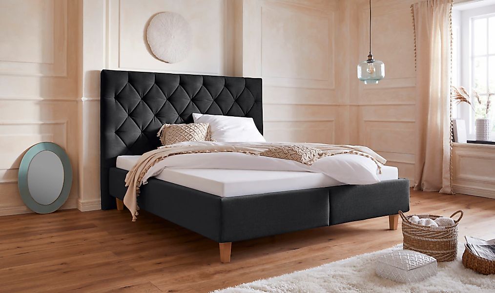 Home affaire Polsterbett "Sunley 140" Kreuzsteppung, Kopfteilhöhe 142 cm, o günstig online kaufen
