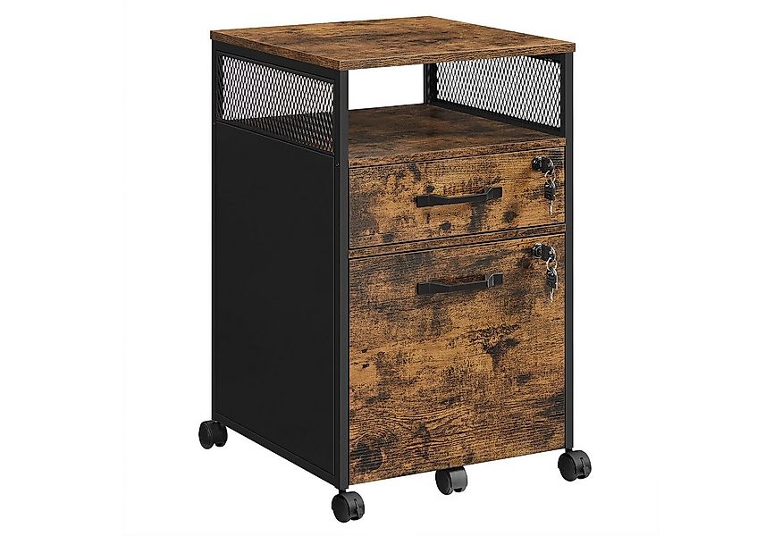 VASAGLE Aktenschrank Rollcontainer, Büroschrank mit Schubladen, rollen günstig online kaufen