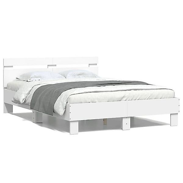 furnicato Bettgestell mit Kopfteil Weiß 120x200 günstig online kaufen