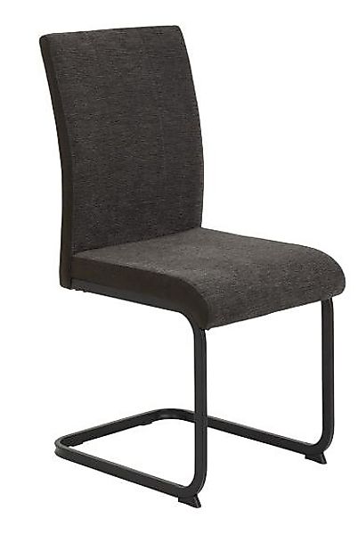 Schwingstuhl 1 Stück mit Steppnähten Metall schwarz Webstoff braun günstig online kaufen