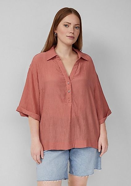 QS Kurzarmbluse Bluse Bluse im Loose Fit mit Wascheffekt günstig online kaufen