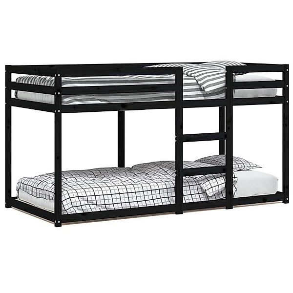 vidaXL Bettgestell Etagenbett Schwarz 90x200 cm Massivholz Kiefer Bett Bett günstig online kaufen