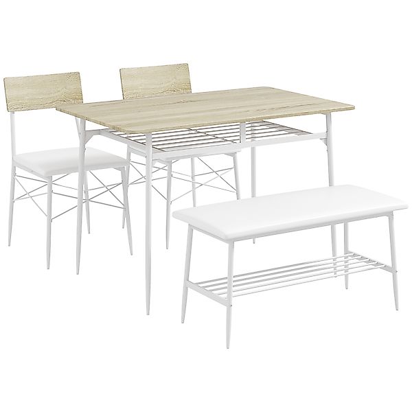 HOMCOM Essgruppe mit Bank, Esstisch Set, mit Ablage für 4 Personen, Esszimm günstig online kaufen