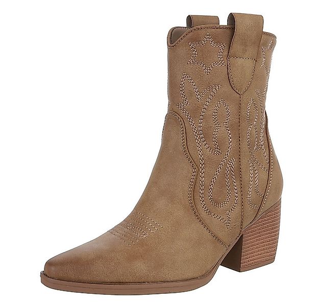 Ital-Design Elegante Westernboots für Damen mit Stickerei und Komfort Weste günstig online kaufen