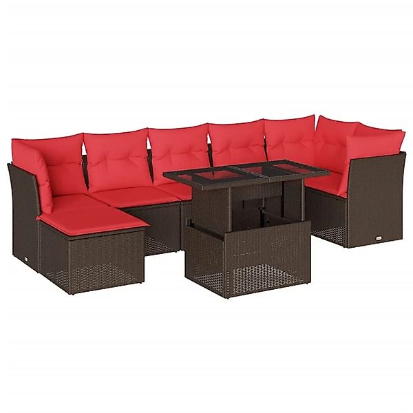 vidaXL 8-Tlg Gartensofa-Set mit Kissen Braun Polyrattan 3266754 günstig online kaufen