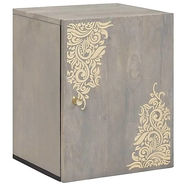 vidaXL Wandschrank Wandmontiert Grau 38 x 33 x 48 cm Massivholz Mango 40187 günstig online kaufen