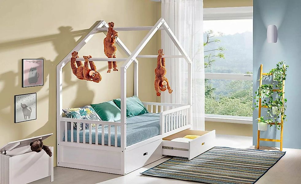 Compleo Hausbett Kinderbett Bodenbett Kinderhausbett Jugendbett SUZ, Rausfa günstig online kaufen