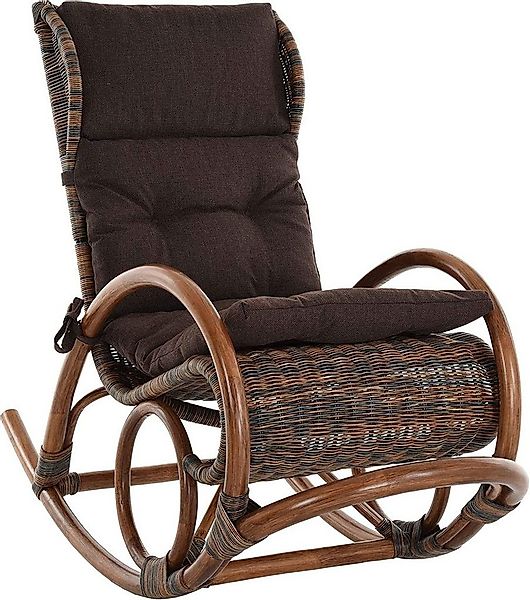 Krines Home Schaukelstuhl Luxor Schaukelstuhl Natur Rattan Schaukelsessel R günstig online kaufen