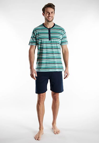 GÖTZBURG Shorty "Edingburgh" gestreift, kurz, Rundhalsausschnitt, mit Knopf günstig online kaufen