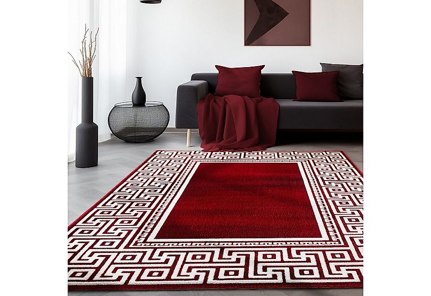 SIMPEX24 Designteppich Mäander Design, Läufer, Höhe: 12 mm, Kurzflor Teppic günstig online kaufen