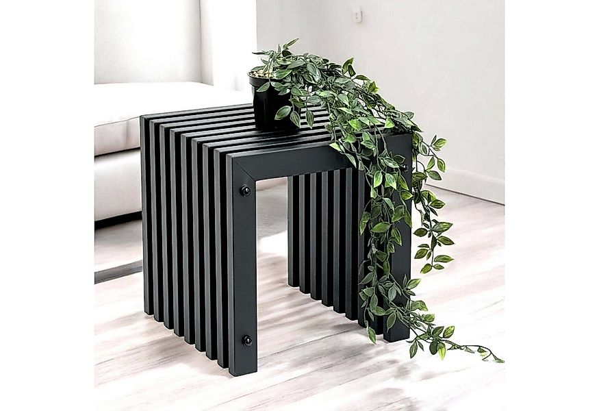 DanDiBo Blumenhocker Lamellenhocker Hocker Metall Schwarz Eckig BASE Massiv günstig online kaufen