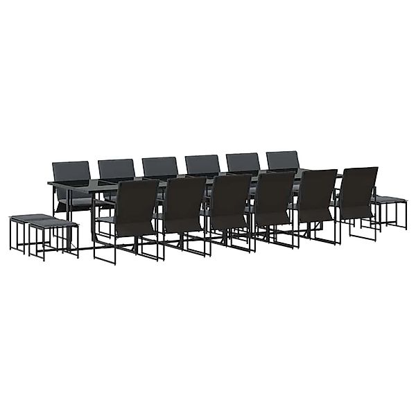 vidaXL Garten Essgruppe 17-Tlg Schwarz Stahl 3335867 günstig online kaufen