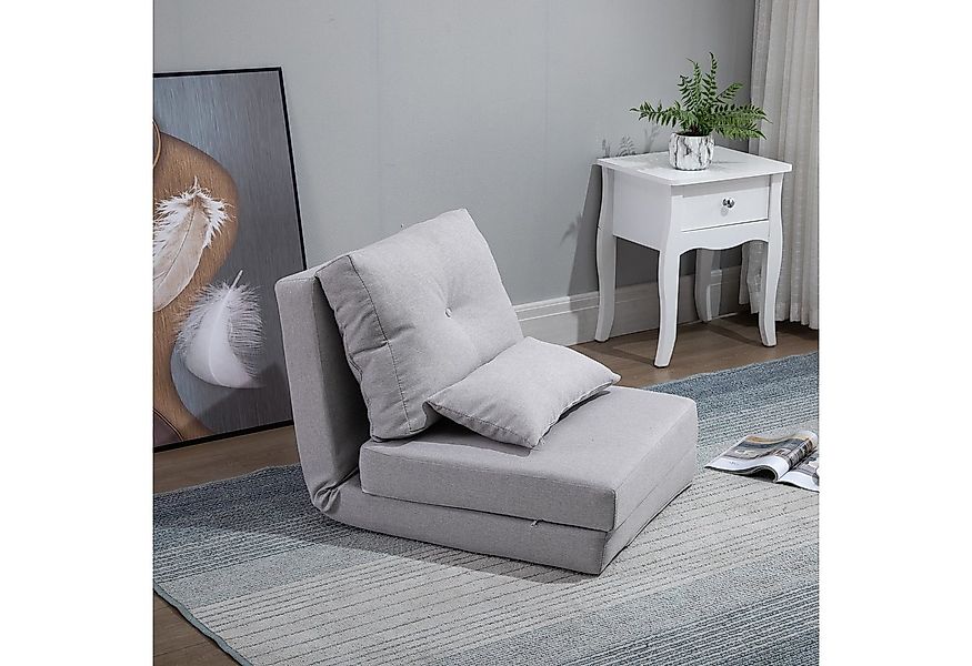 HOMCOM Schlafsofa mit verstellbarer Rückenlehne, Zierkissen, Bodensofa 1 Te günstig online kaufen