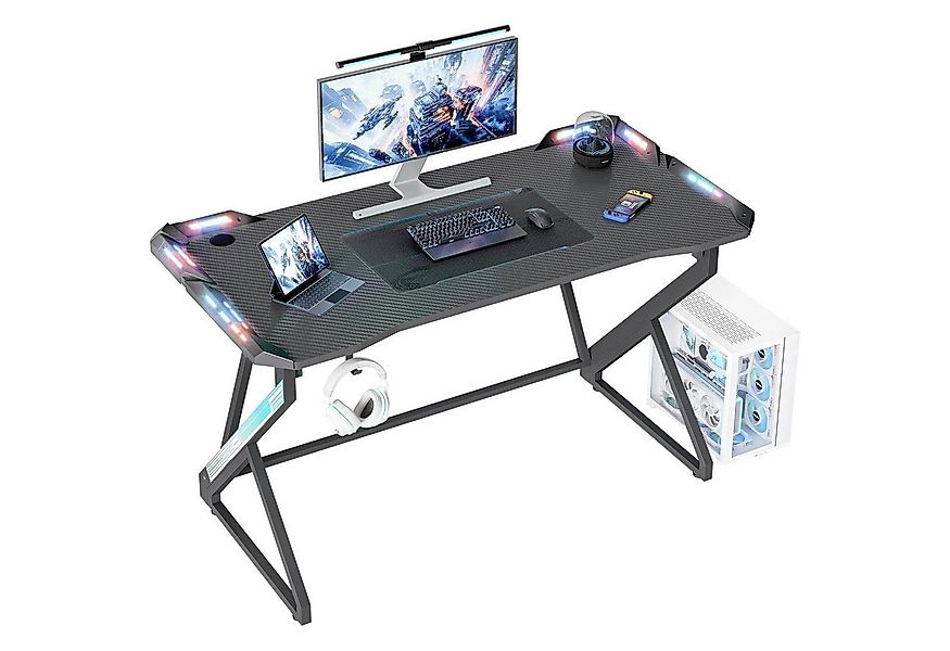 LuxusKollektion Gamingtisch Gaming Schreibtisch LED 100x60cm PC Gamer Tisch günstig online kaufen