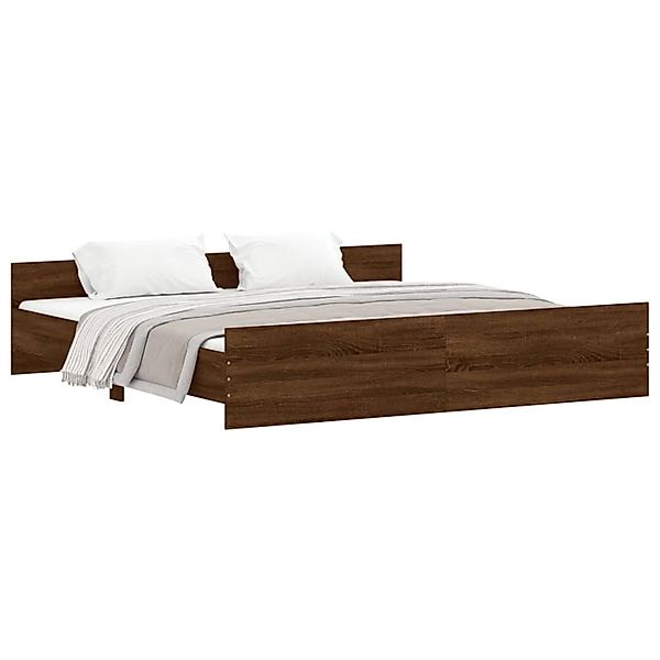 vidaXL Bettgestell mit Kopf- und Fußteil Braun Eiche-Optik 200x200 cm190788 günstig online kaufen
