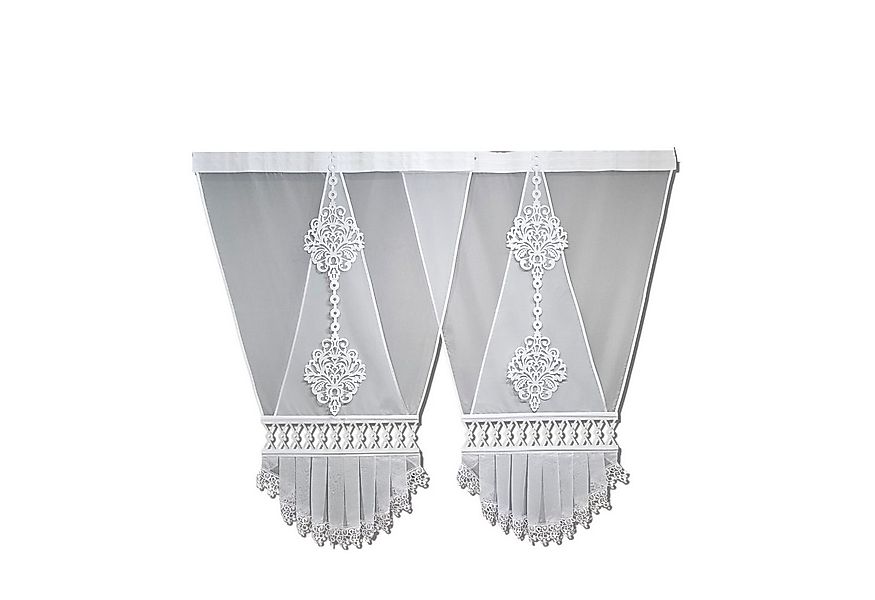 Gardinen by Justyna Scheibengardine 2er V Panel Set mit Gipüre, Kräuselband günstig online kaufen