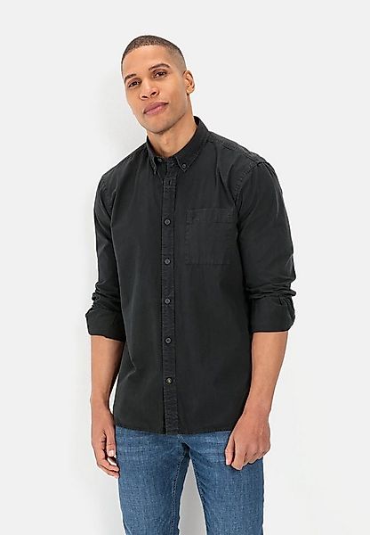 camel active Langarmhemd aus reiner Baumwolle Langarm Button-Down Button-Do günstig online kaufen