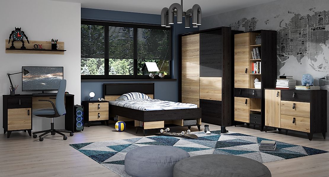 FORTE Sideboard "Lya" Sideboard 3 Schubkästen, 1 Tür, Stauraum, Griffschlau günstig online kaufen