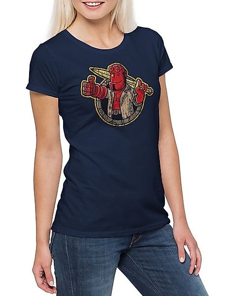 Urban Backwoods Print-Shirt Hell B Damen T-Shirt Agent Logo Movie Hellboy M günstig online kaufen