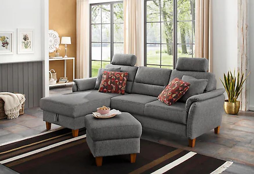 Home affaire Ecksofa »Palmera L-Form, B: 244 cm« optional Bettfunktion & Be günstig online kaufen