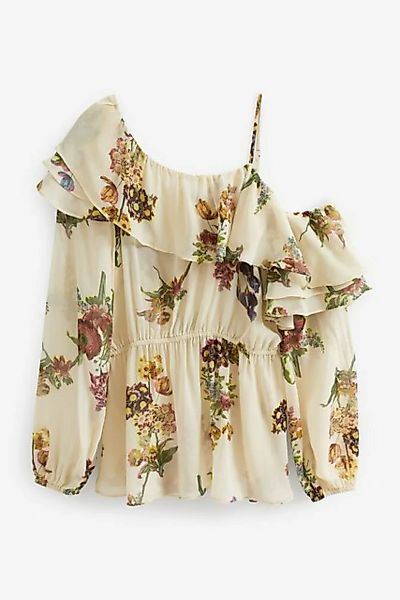 Next Carmenbluse Langärmelige One-Shoulder-Bluse mit Rüschen (1-tlg) günstig online kaufen