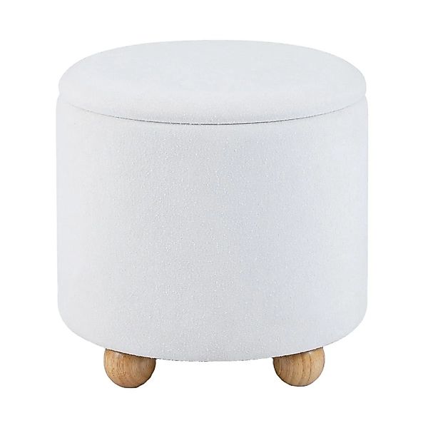 Costway Runder Sitzhocker mit Abnehmbarem Deckel & Stauraum Weiß 150 kg günstig online kaufen