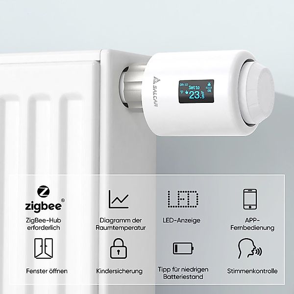 Salcar Heizkörperthermostat Smartes Heizkörperthermostat OLED-Display Tuya günstig online kaufen