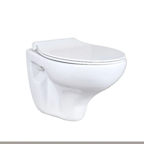 Creavit Wand-WC Dusch-WC mit Taharet Bidet Düse und Spülrand Weiß günstig online kaufen