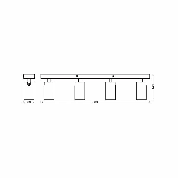OSRAM Deckenstrahler OCTAGON schwarz 4-flg. GU10-LED 927 dim günstig online kaufen