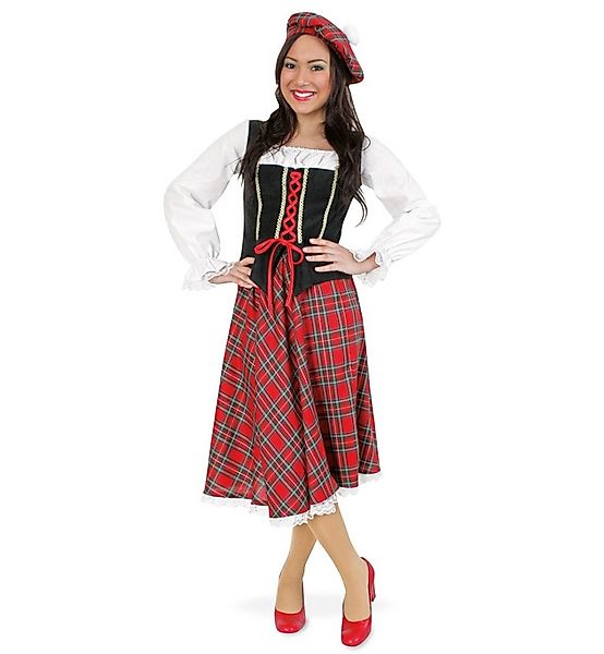 Fries Kostüm Schottin Kostüm Kleid mit Mütze Fasching Karneval Party Cospla günstig online kaufen