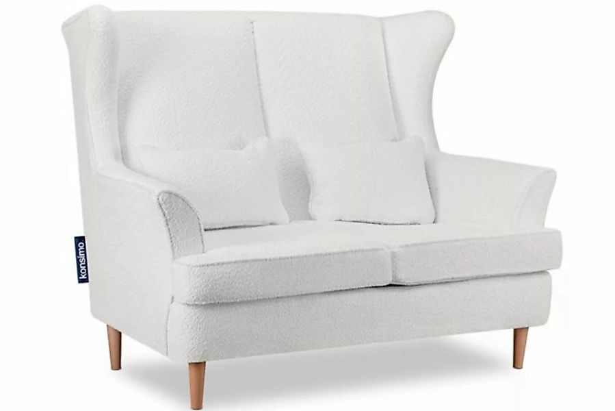 Konsimo 2-Sitzer STRALIS Sofa 2 Personen, hohe Füße, Bouclé-Stoff, mit zwei günstig online kaufen