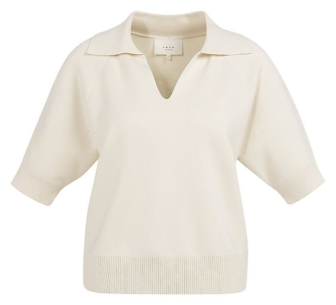 YAYA V-Ausschnitt-Pullover Kurzärmeliger Strickpullover günstig online kaufen