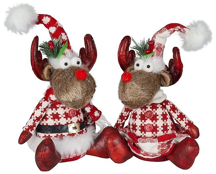 Christmas Paradise Weihnachtsfigur Elch sitzend 27cm (35cm) (Dekofiguren, 2 günstig online kaufen